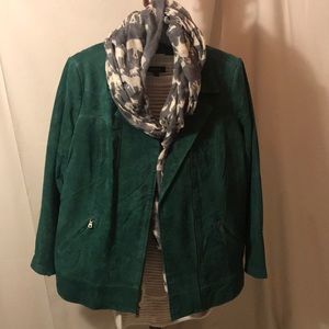 Stunning Green genuine leather jacket, size xl.